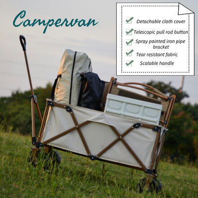 Collapsible Wagon 330LBS Capacity, 300L Extra Large Wagons Carts Foldable, Heavy Duty Folding Wagon with All-Terrain Wheels,Adjustable Handle, for Camping, Garden, Sports, Picnic, Shopping