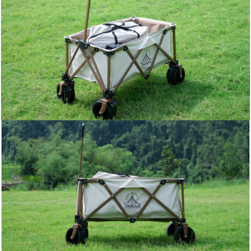 Collapsible Wagon 330LBS Capacity, 300L Extra Large Wagons Carts Foldable, Heavy Duty Folding Wagon with All-Terrain Wheels,Adjustable Handle, for Camping, Garden, Sports, Picnic, Shopping