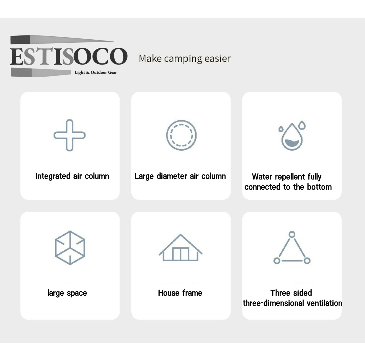 ESTISOCO6.0，3-4 Person Tent, 6.3㎡