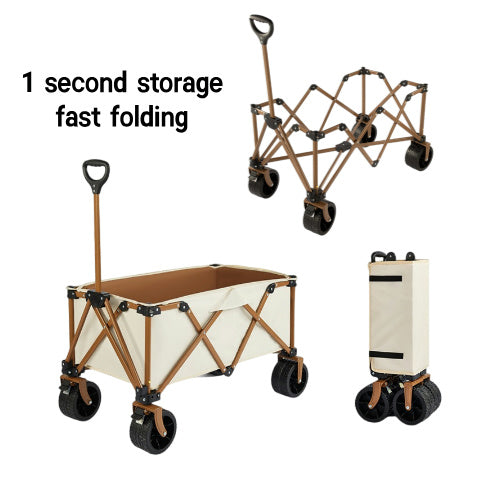 Collapsible Wagon 330LBS Capacity, 300L Extra Large Wagons Carts Foldable, Heavy Duty Folding Wagon with All-Terrain Wheels,Adjustable Handle, for Camping, Garden, Sports, Picnic, Shopping