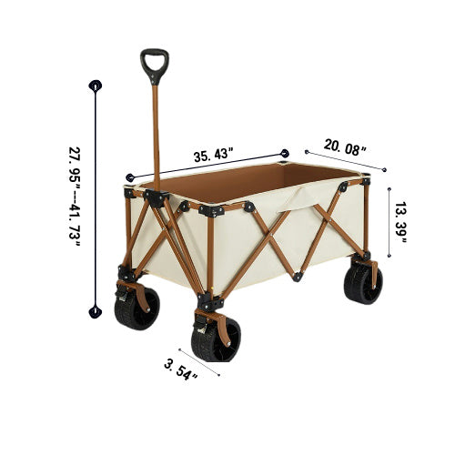 Collapsible Wagon 330LBS Capacity, 300L Extra Large Wagons Carts Foldable, Heavy Duty Folding Wagon with All-Terrain Wheels,Adjustable Handle, for Camping, Garden, Sports, Picnic, Shopping