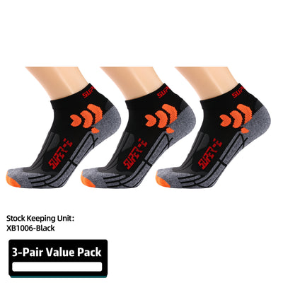 Men's Athletic Running Socks 3 Pairs Thick Cushion Ankle Socks for Men Sport Low Cut Socks