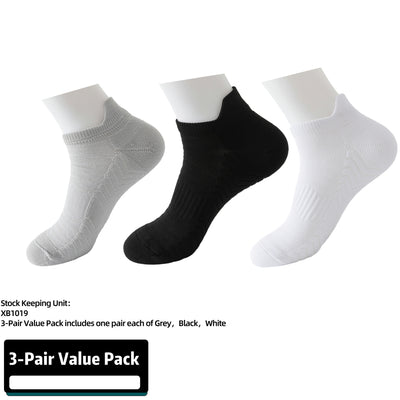Athletic Running Ankle Socks, Low Cut Cushioned Anti-Blister Tab Sports Socks Men Women 3 Pairs