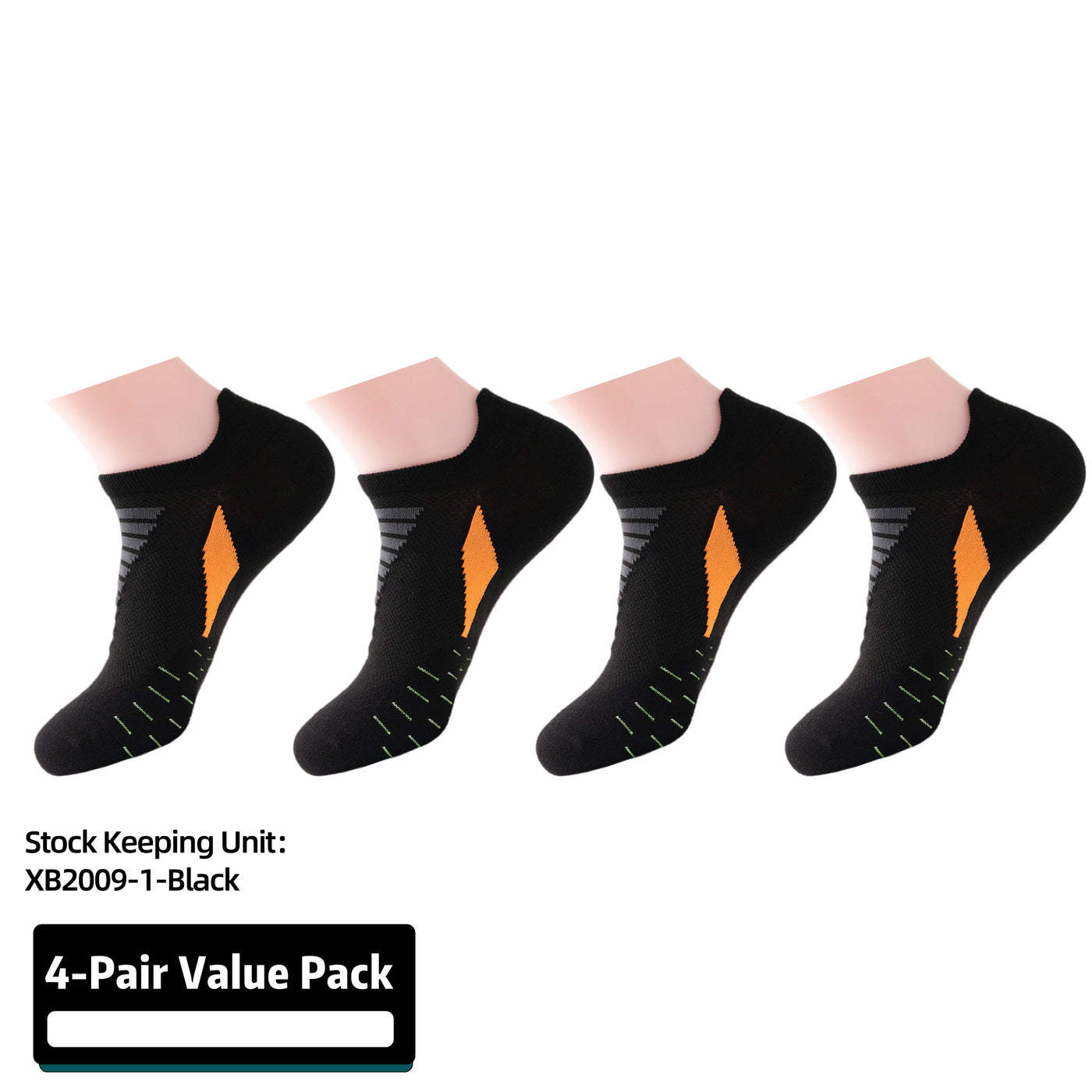 Ultralight Athletic Running Socks for Men and Women with Seamless Toe, Moisture Wicking, Cushion Padding 4Pairs