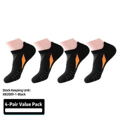 Ultralight Athletic Running Socks for Men and Women with Seamless Toe, Moisture Wicking, Cushion Padding 4Pairs