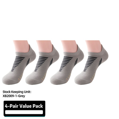 Ultralight Athletic Running Socks for Men and Women with Seamless Toe, Moisture Wicking, Cushion Padding 4Pairs