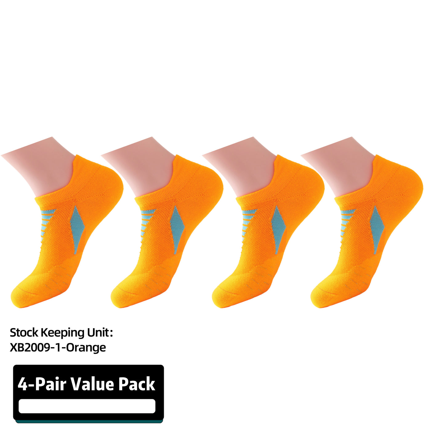Ultralight Athletic Running Socks for Men and Women with Seamless Toe, Moisture Wicking, Cushion Padding 4Pairs
