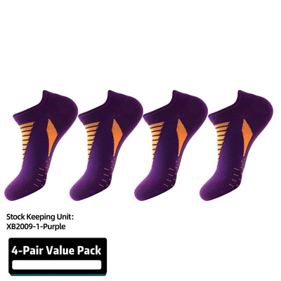 Ultralight Athletic Running Socks for Men and Women with Seamless Toe, Moisture Wicking, Cushion Padding 4Pairs