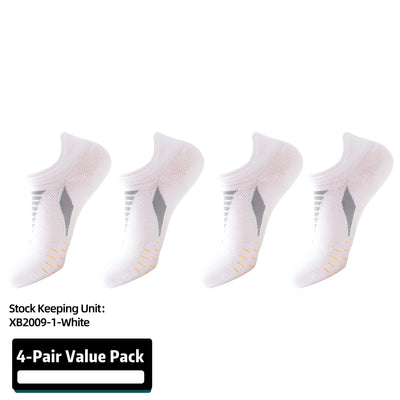 Ultralight Athletic Running Socks for Men and Women with Seamless Toe, Moisture Wicking, Cushion Padding 4Pairs