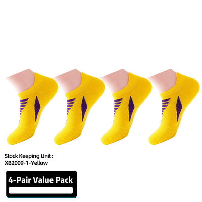 Ultralight Athletic Running Socks for Men and Women with Seamless Toe, Moisture Wicking, Cushion Padding 4Pairs
