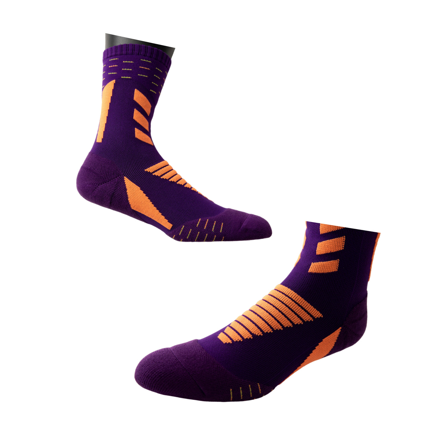 Compression Running Socks 4 Pairs, Cushion Crew Socks, Anti-Blister Moisture Wicking Athletic Hiking Socks
