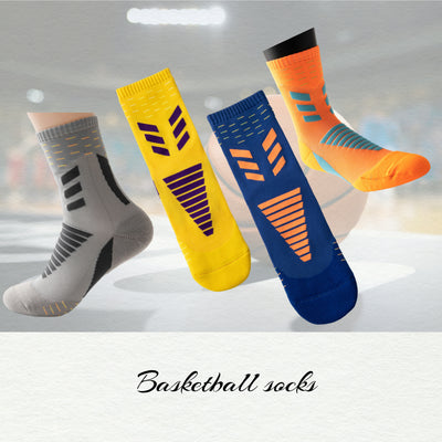 Compression Running Socks 4 Pairs, Cushion Crew Socks, Anti-Blister Moisture Wicking Athletic Hiking Socks