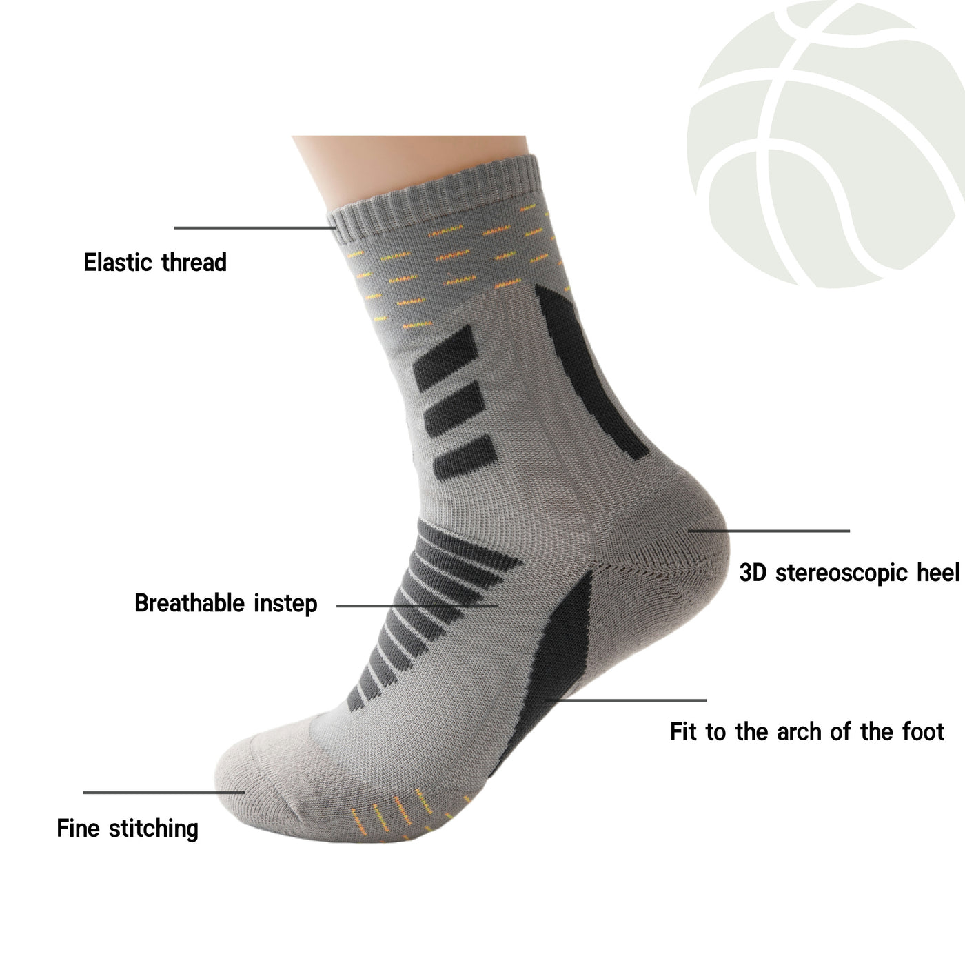 Compression Running Socks 4 Pairs, Cushion Crew Socks, Anti-Blister Moisture Wicking Athletic Hiking Socks