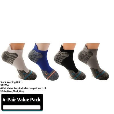 Athletic Ankle Socks  Running Socks,Thick Cushion Padded,Anti-Blister,Seamless,Arch support,Gym,Tennis,4 Pairs