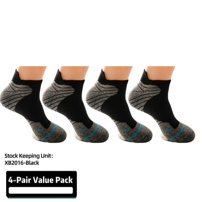 Athletic Ankle Socks  Running Socks,Thick Cushion Padded,Anti-Blister,Seamless,Arch support,Gym,Tennis,4 Pairs