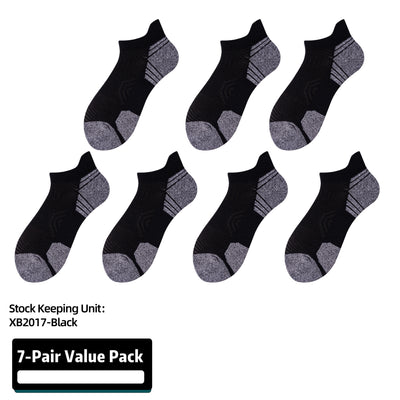 Athletic Running Socks Cushion Padded Moisture Wicking Low Cut 7 Pairs