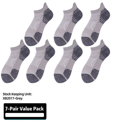 Athletic Running Socks Cushion Padded Moisture Wicking Low Cut 7 Pairs