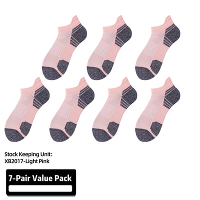 Athletic Running Socks Cushion Padded Moisture Wicking Low Cut 7 Pairs