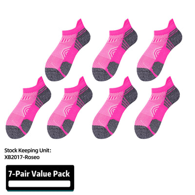 Athletic Running Socks Cushion Padded Moisture Wicking Low Cut 7 Pairs
