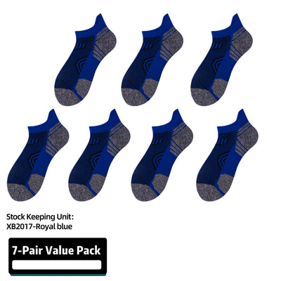 Athletic Running Socks Cushion Padded Moisture Wicking Low Cut 7 Pairs