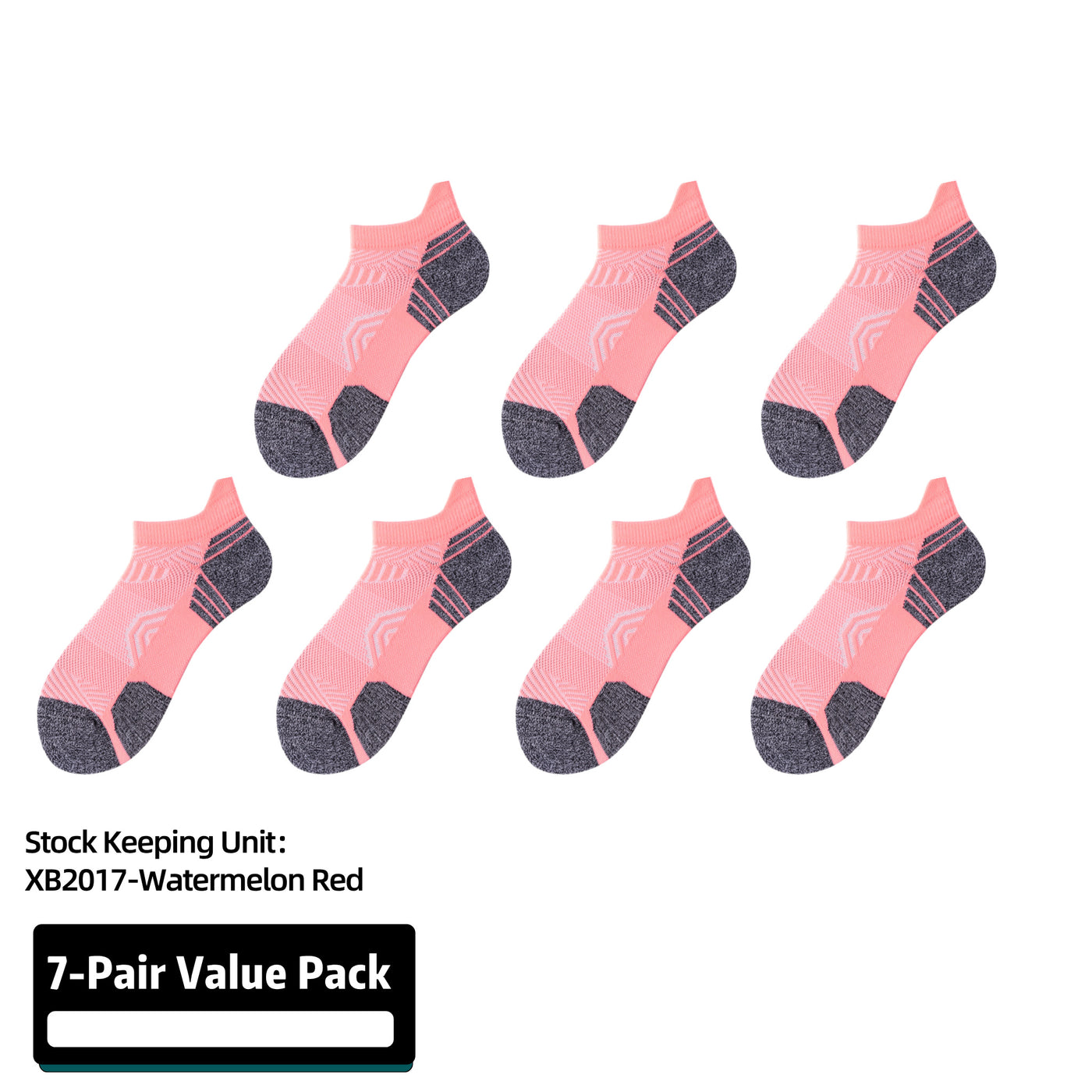 Athletic Running Socks Cushion Padded Moisture Wicking Low Cut 7 Pairs