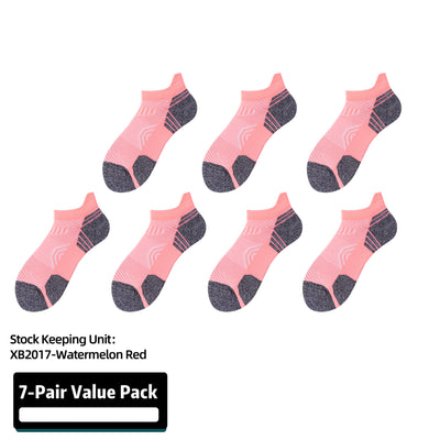 Athletic Running Socks Cushion Padded Moisture Wicking Low Cut 7 Pairs