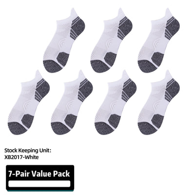 Athletic Running Socks Cushion Padded Moisture Wicking Low Cut 7 Pairs