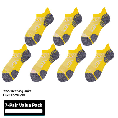 Athletic Running Socks Cushion Padded Moisture Wicking Low Cut 7 Pairs