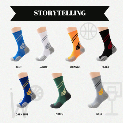Compression Running Basketball  Socks 4 Pairs, Cushion Crew Socks, Anti-Blister Moisture Wicking Athletic Hiking Socks