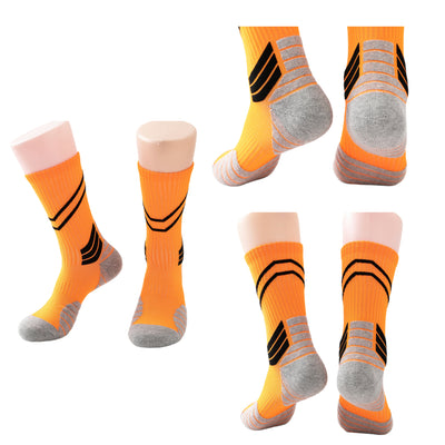 Compression Running Basketball  Socks 4 Pairs, Cushion Crew Socks, Anti-Blister Moisture Wicking Athletic Hiking Socks