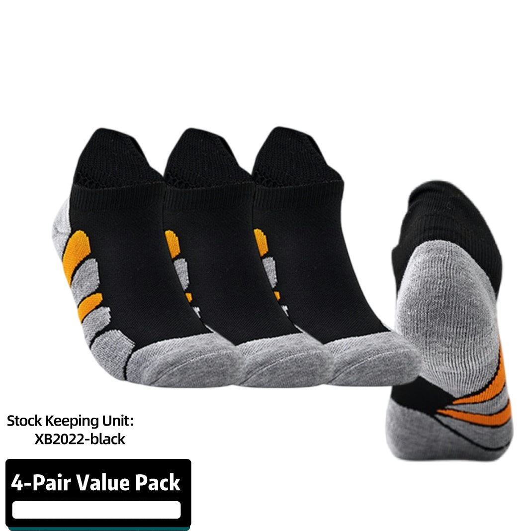 Elite Basketball Socks, 4 Pack Cushion Performance Crew Athletic Socks for Adult & Youth Kids