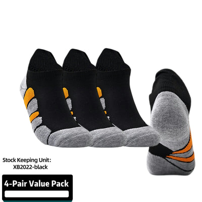 Elite Basketball Socks, 4 Pack Cushion Performance Crew Athletic Socks for Adult & Youth Kids