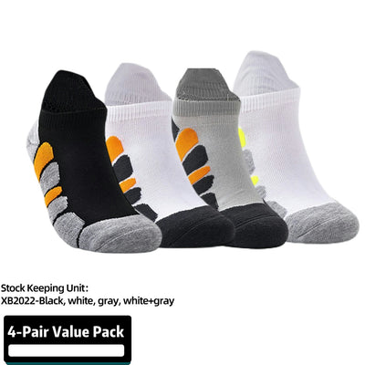 Elite Basketball Socks, 4 Pack Cushion Performance Crew Athletic Socks for Adult & Youth Kids