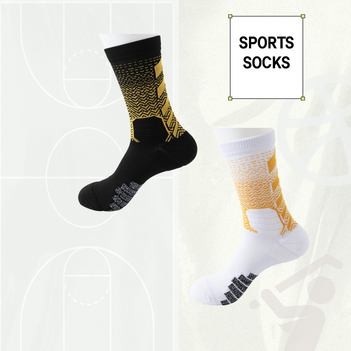 Basketball Socks for Men,Performance Cushioned Men's Athletic Crew Socks with Arch Compression for Cycling Basketball (4 pairs)