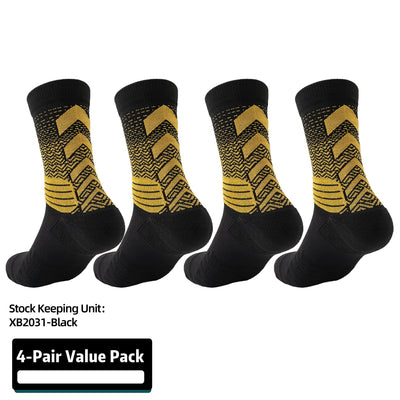Basketball Socks for Men,Performance Cushioned Men's Athletic Crew Socks with Arch Compression for Cycling Basketball (4 pairs)