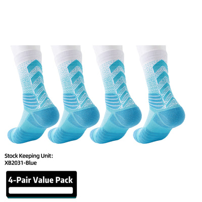 Basketball Socks for Men,Performance Cushioned Men's Athletic Crew Socks with Arch Compression for Cycling Basketball (4 pairs)
