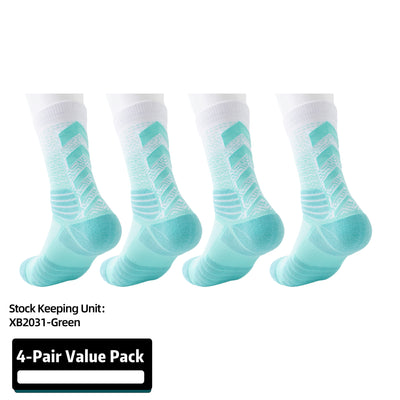 Basketball Socks for Men,Performance Cushioned Men's Athletic Crew Socks with Arch Compression for Cycling Basketball (4 pairs)