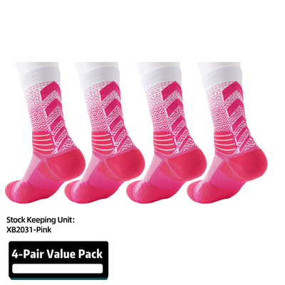 Basketball Socks for Men,Performance Cushioned Men's Athletic Crew Socks with Arch Compression for Cycling Basketball (4 pairs)