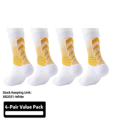 Basketball Socks for Men,Performance Cushioned Men's Athletic Crew Socks with Arch Compression for Cycling Basketball (4 pairs)