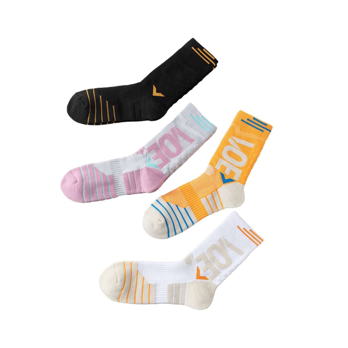 4Pairs Men's Athletic Crew Socks Thick Protective Sport Cushion Elite Basketball Soccer Compression Towel Socks