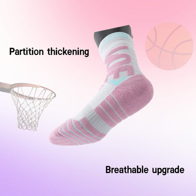 4Pairs Men's Athletic Crew Socks Thick Protective Sport Cushion Elite Basketball Soccer Compression Towel Socks