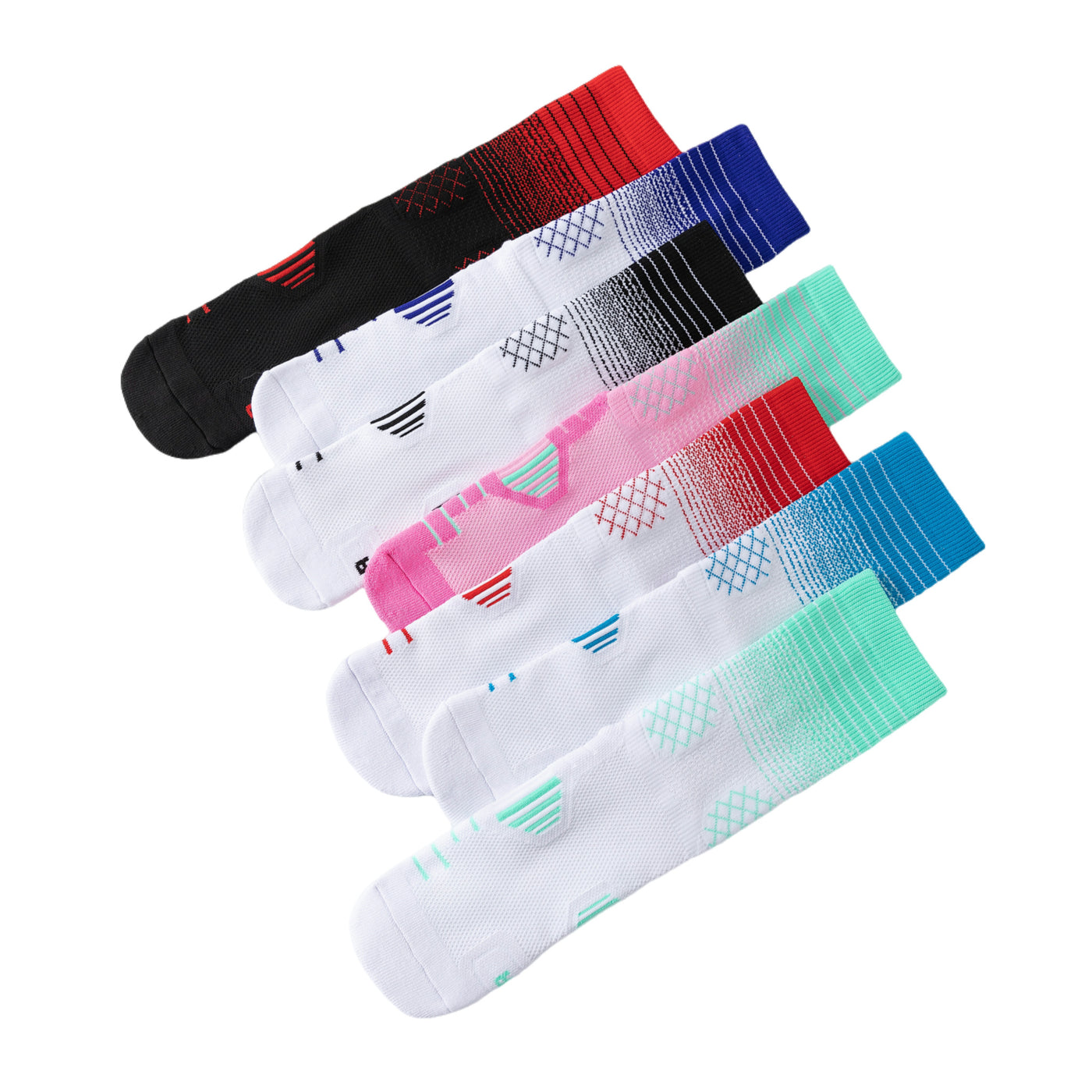 4 Pairs Men's And Women's  Athletic Crew Socks Performance Thick Cushioned Sport Basketball Running Training Compression Sock