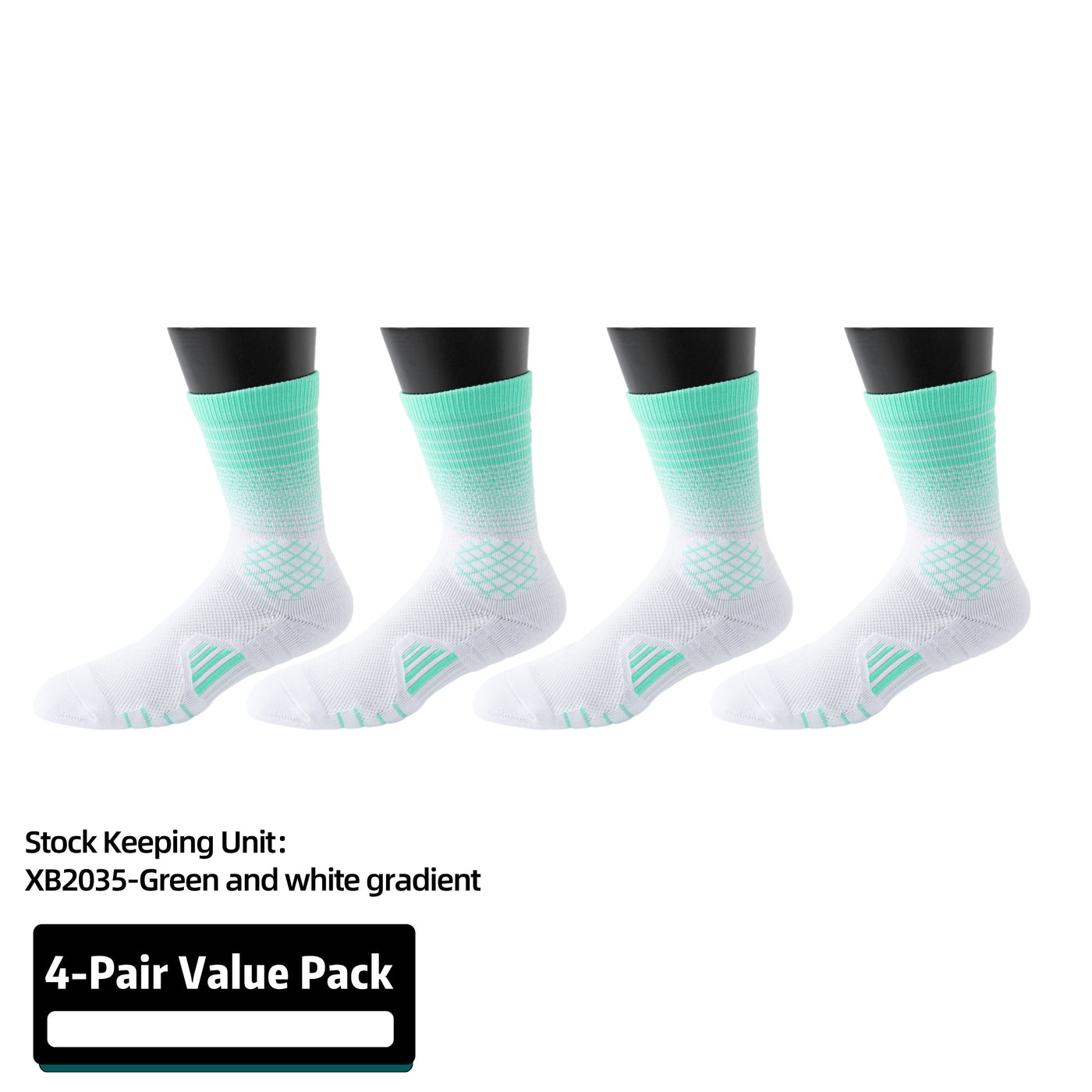 4 Pairs Men's And Women's  Athletic Crew Socks Performance Thick Cushioned Sport Basketball Running Training Compression Sock