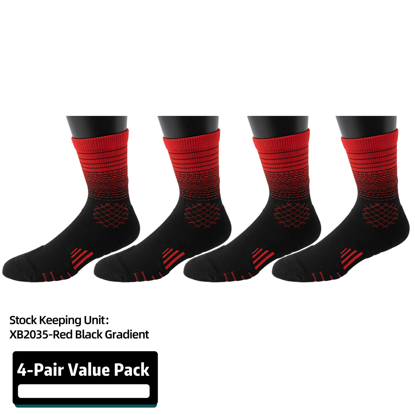 4 Pairs Men's And Women's  Athletic Crew Socks Performance Thick Cushioned Sport Basketball Running Training Compression Sock
