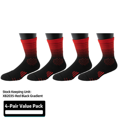 4 Pairs Men's And Women's  Athletic Crew Socks Performance Thick Cushioned Sport Basketball Running Training Compression Sock