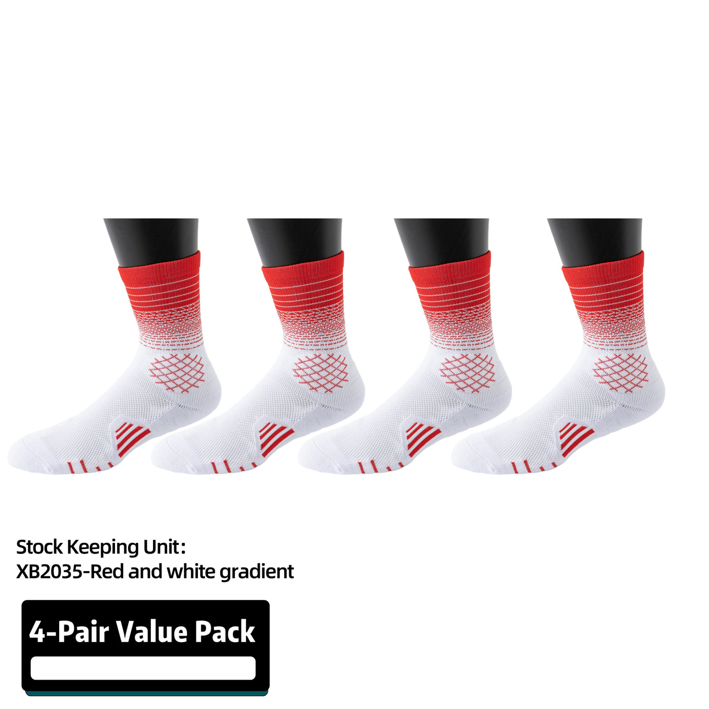 4 Pairs Men's And Women's  Athletic Crew Socks Performance Thick Cushioned Sport Basketball Running Training Compression Sock
